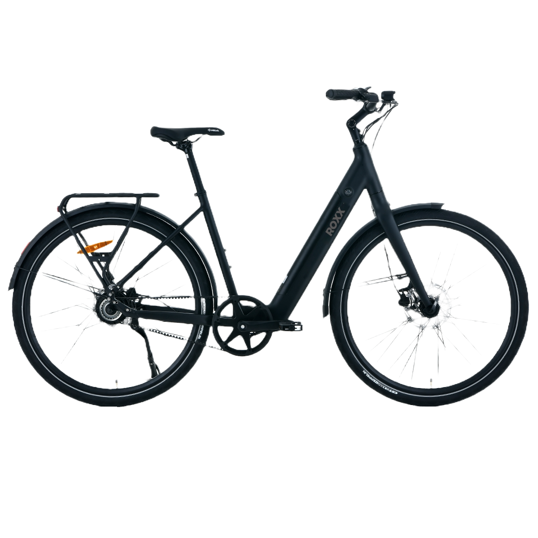 Roxx NEO+ elektrische fiets zwart – zijaanzicht
