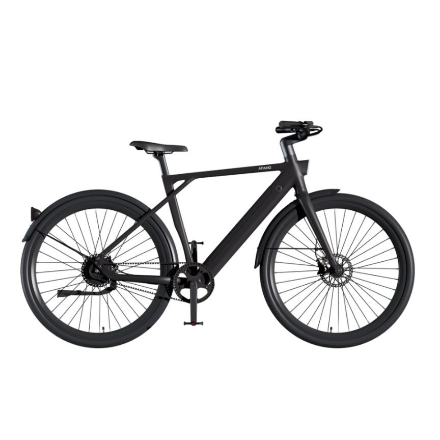 Amano S900 elektrische stadsfiets zwart – zijaanzicht