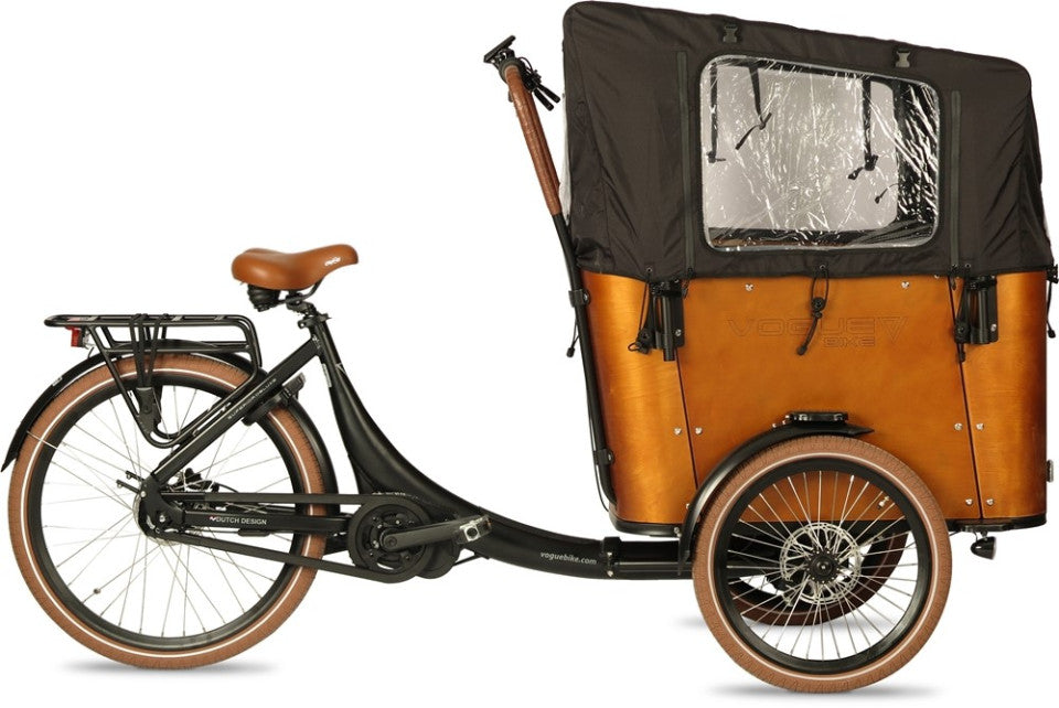 Vogue Superior Deluxe Bruin – Elektrische Bakfiets | Twee Wielen Voor