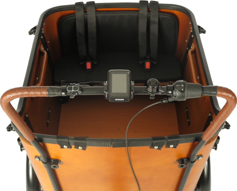 Vogue Superior Deluxe Bruin – Elektrische Bakfiets | Twee Wielen Voor