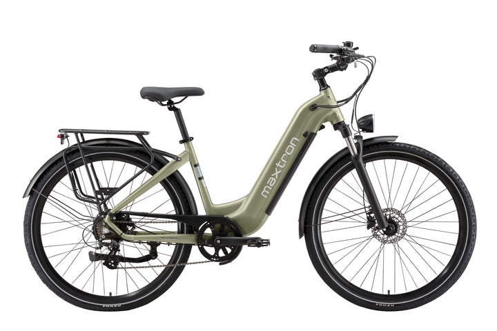 Maxtron Marathon elektrische fiets groen – zijaanzicht