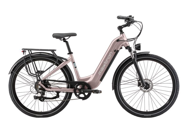 Maxtron Marathon elektrische fiets goud – zijaanzicht