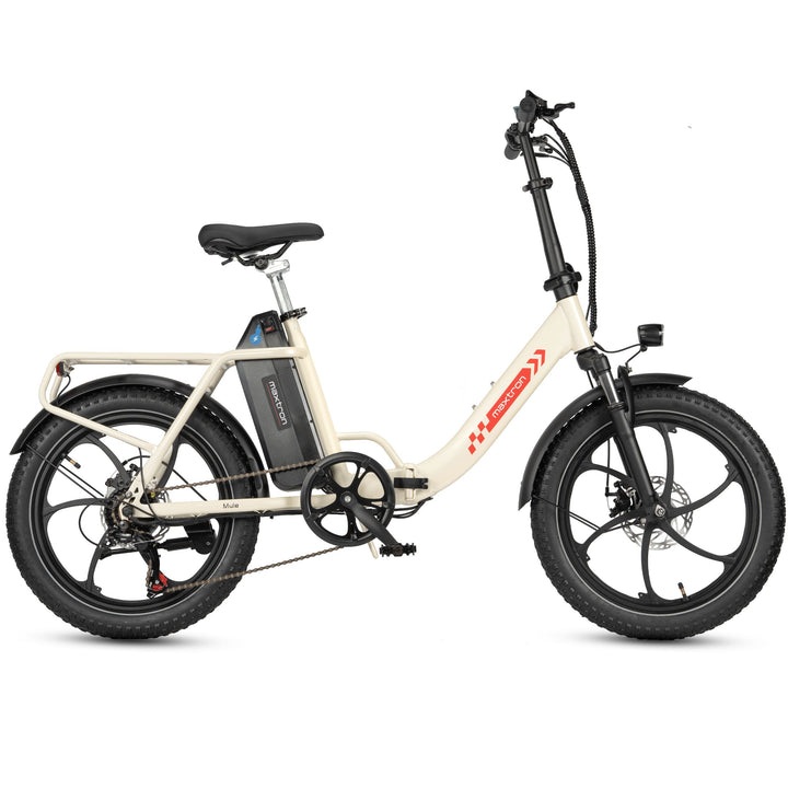 Maxtron Mule elektrische vouwfiets creme – zijaanzicht