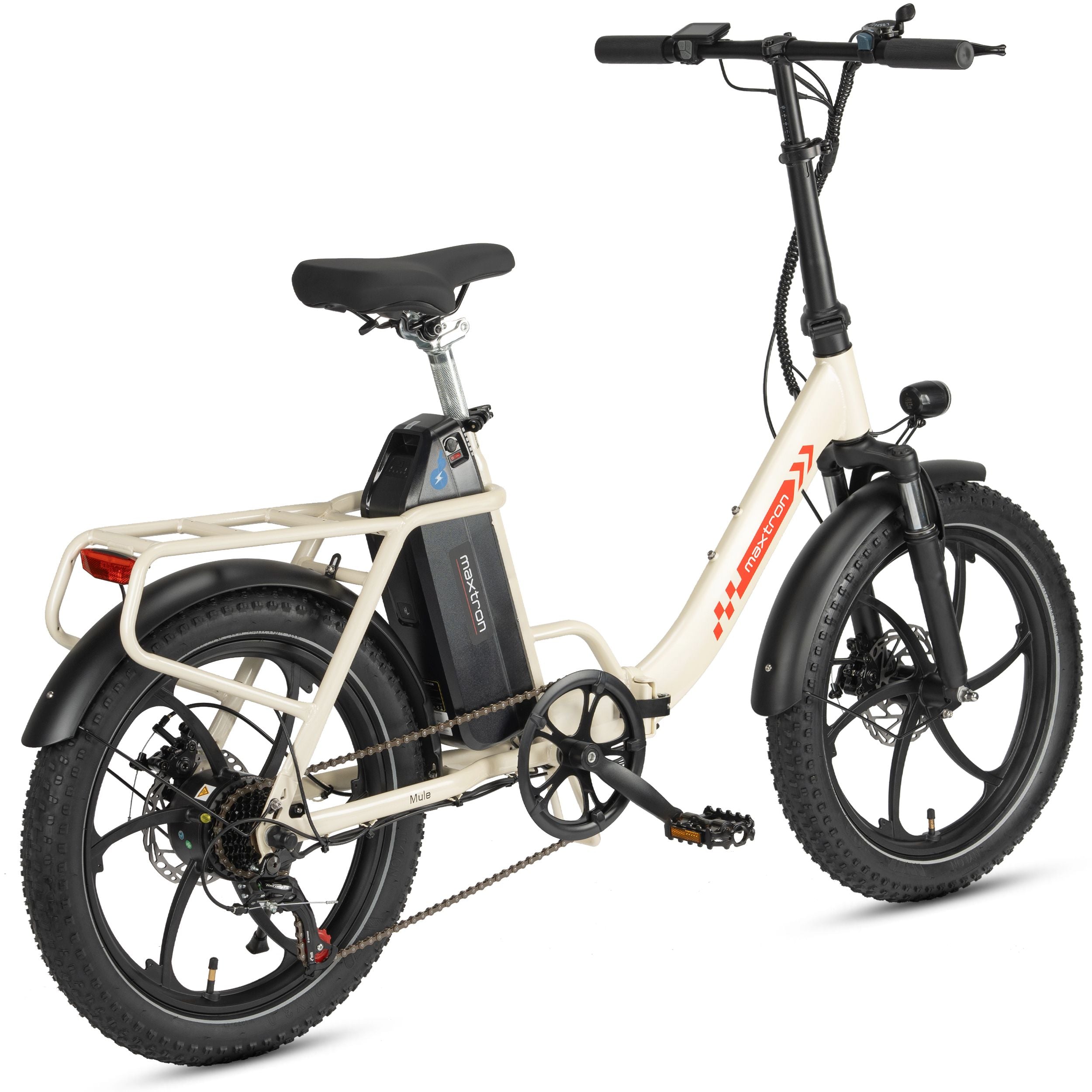 Maxtron Mule elektrische vouwfiets creme – detail