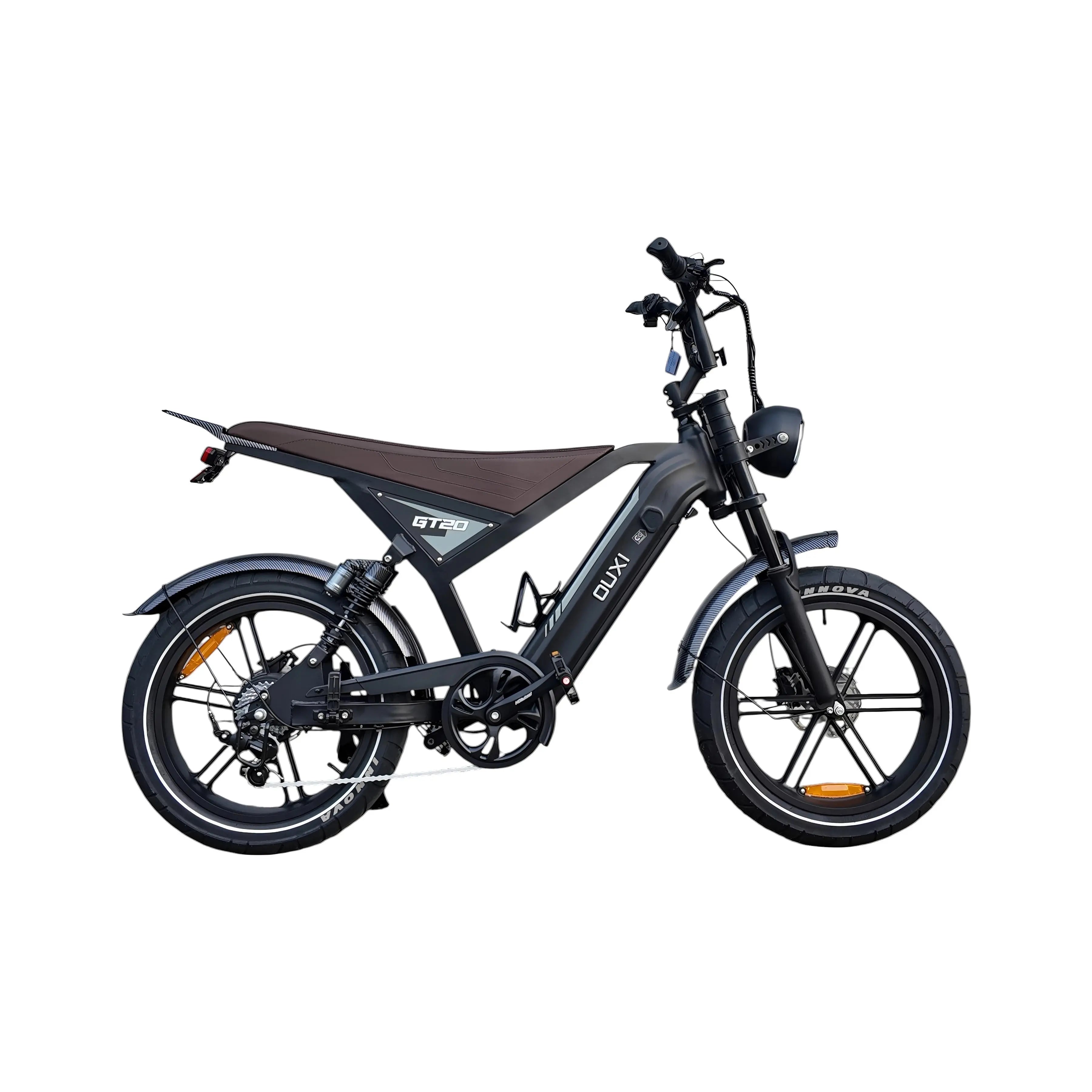 OUXI GT20 elektrische fatbike zwart – zijaanzicht