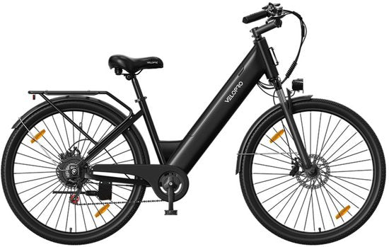 Velopro C1 – Elektrische Stadsfiets Zwart Lage Instap | E-bike Woon-werk & Recreatief