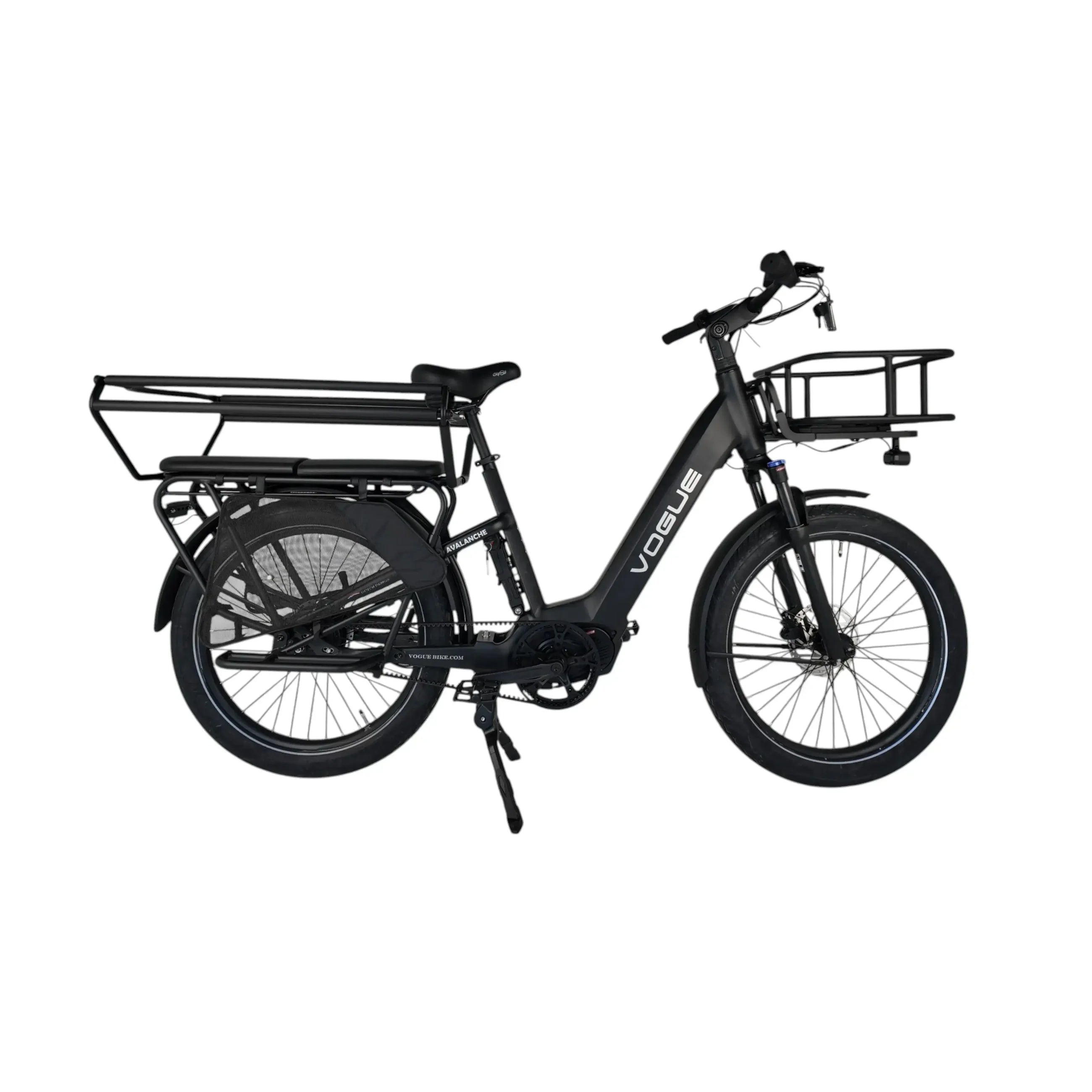 Vogue Avalanche  Zwart– Elektrische Gezinsfiets Lage Instap | Voor 2 Kinderen