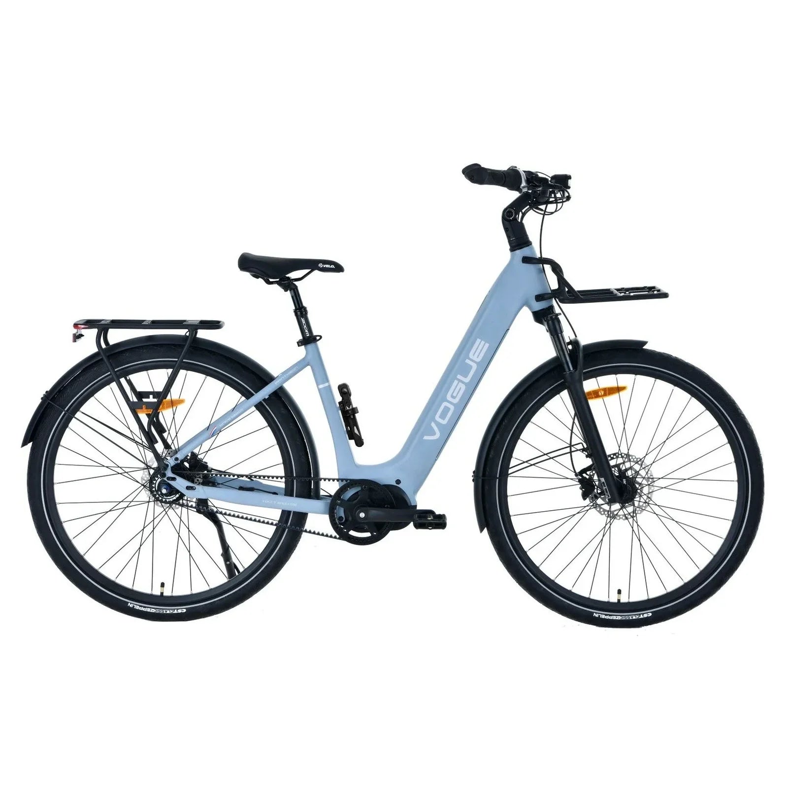 Vogue Pantheon Blauw – E-bike met middenmotor en riemaandrijving