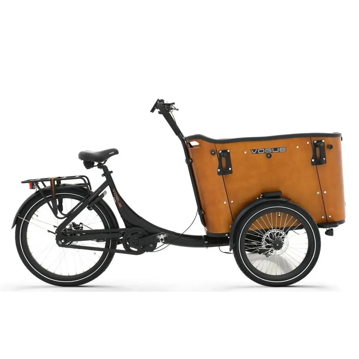 Vogue Superior Deluxe Bruin – Elektrische Bakfiets | Twee Wielen Voor
