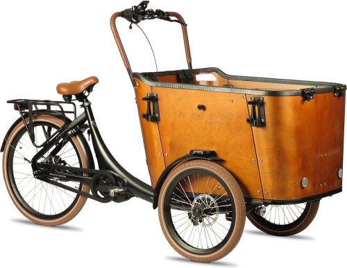 Vogue Superior Deluxe Bruin – Elektrische Bakfiets | Twee Wielen Voor