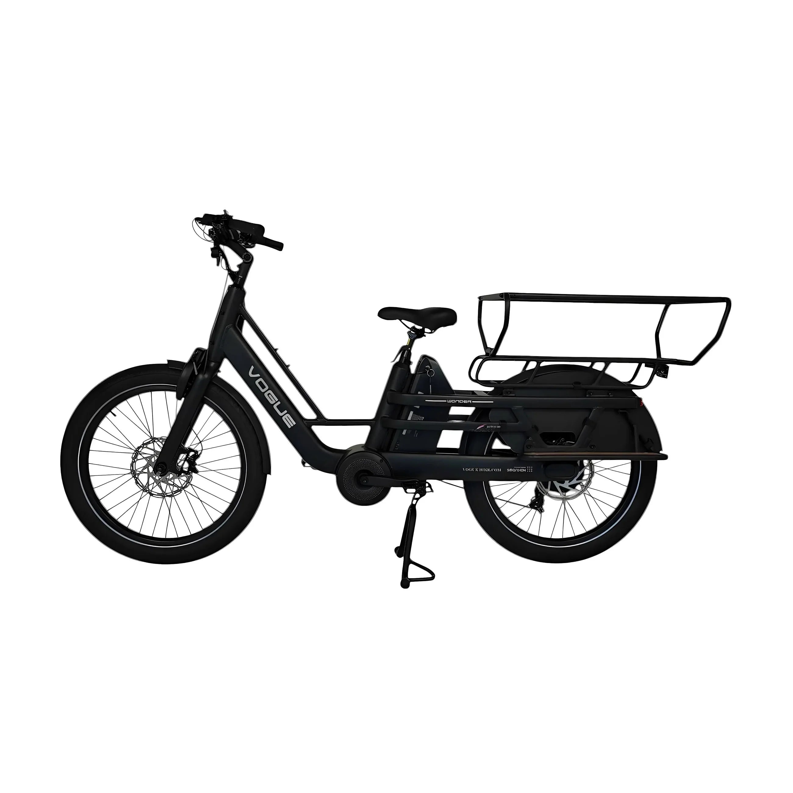 Vogue Wonder Zwart – Elektrische Longtail Fiets | Gezinsvriendelijk