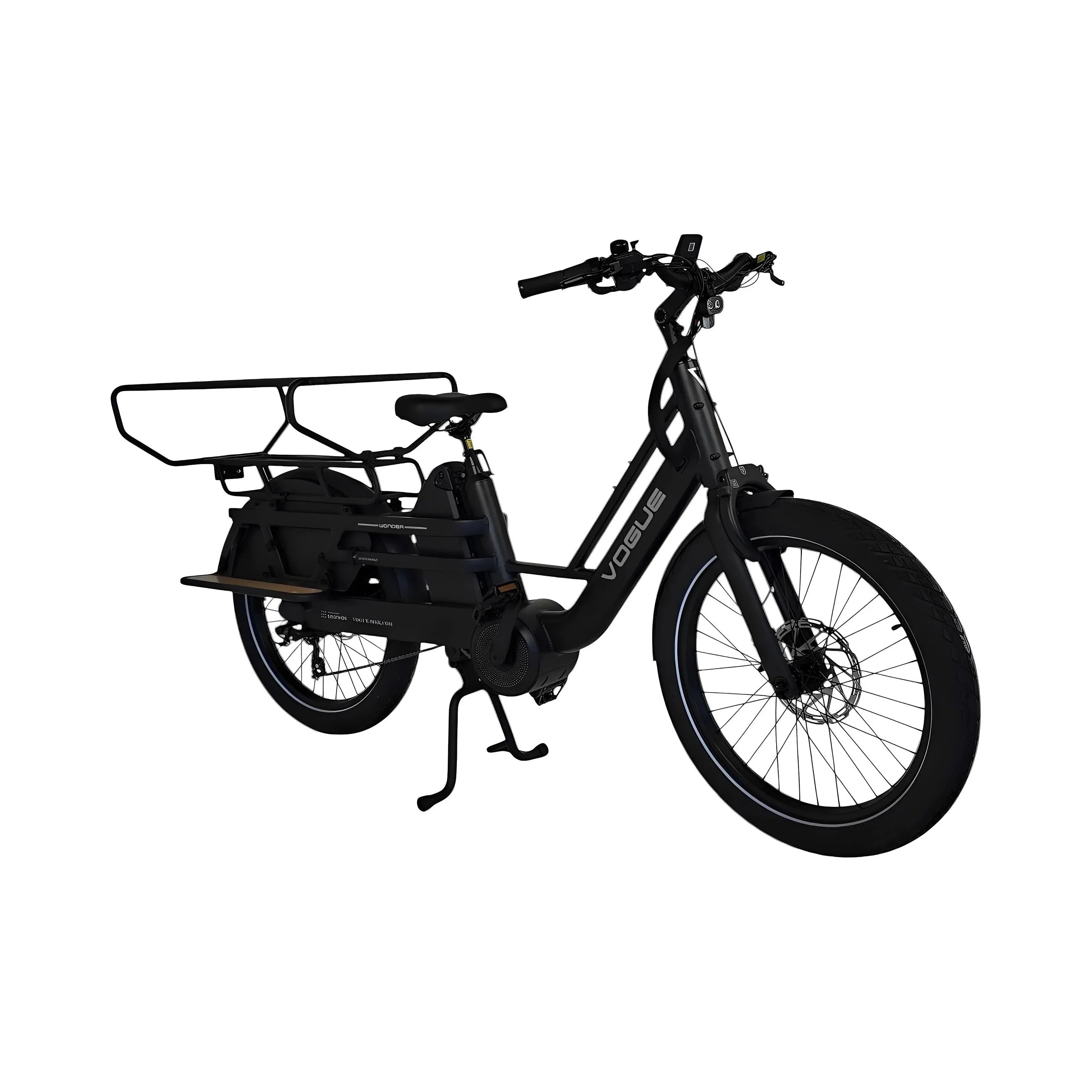 Vogue Wonder Zwart – Elektrische Longtail Fiets | Gezinsvriendelijk