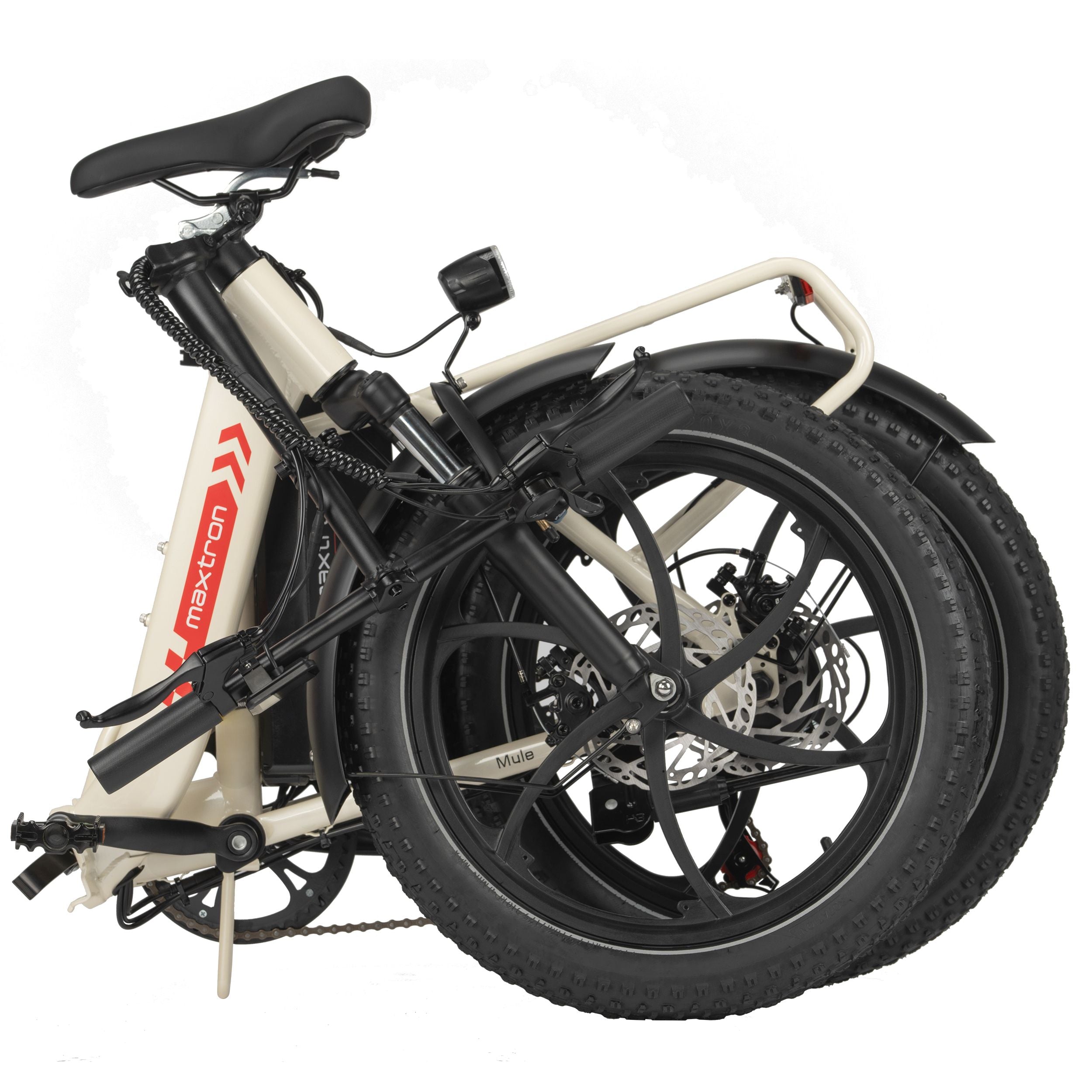 Maxtron Mule – Opvouwbare Elektrische Fiets Crème | Lichte E-bike Stad & Woon-werk