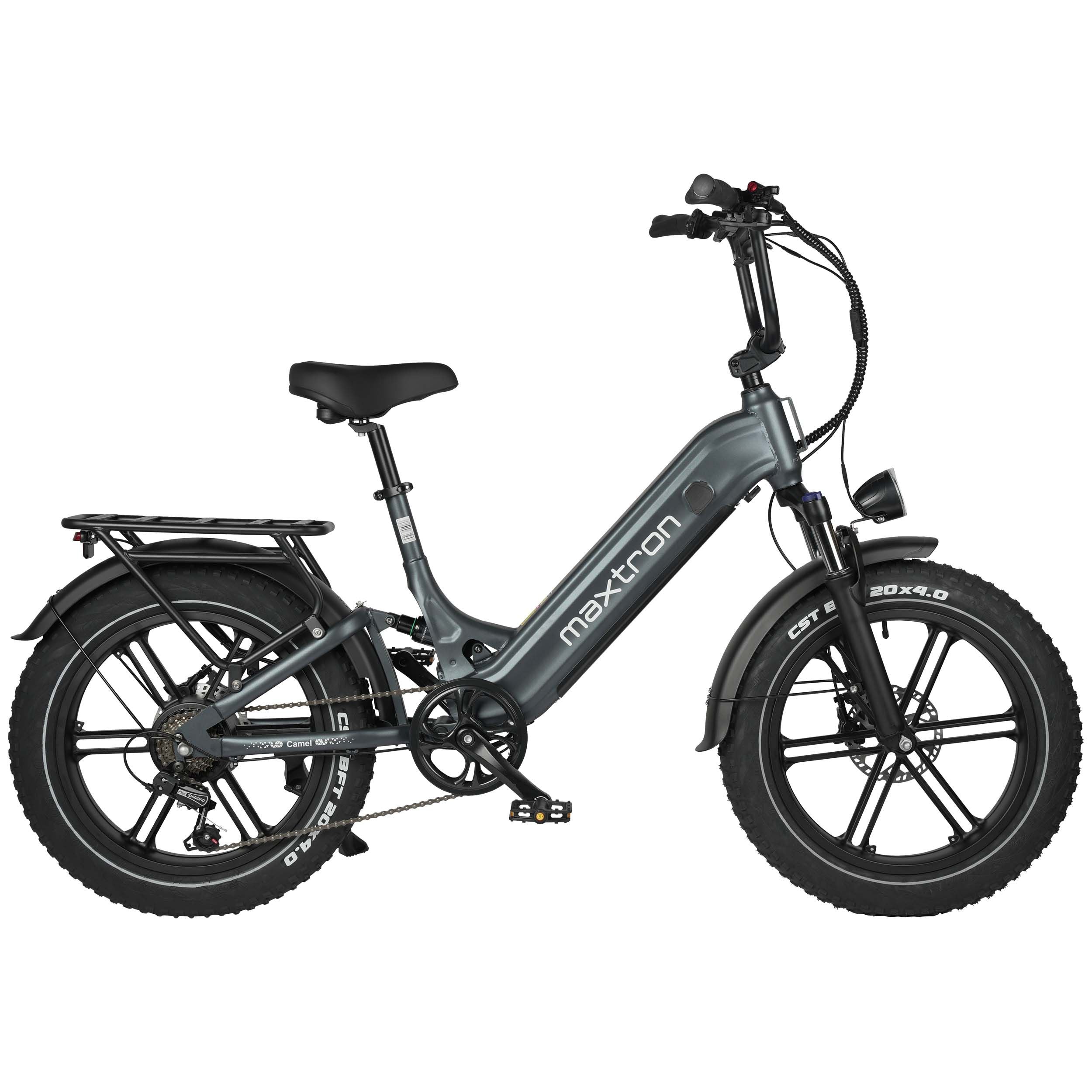 Maxtron Camel elektrische fatbike grijs – zijaanzicht
