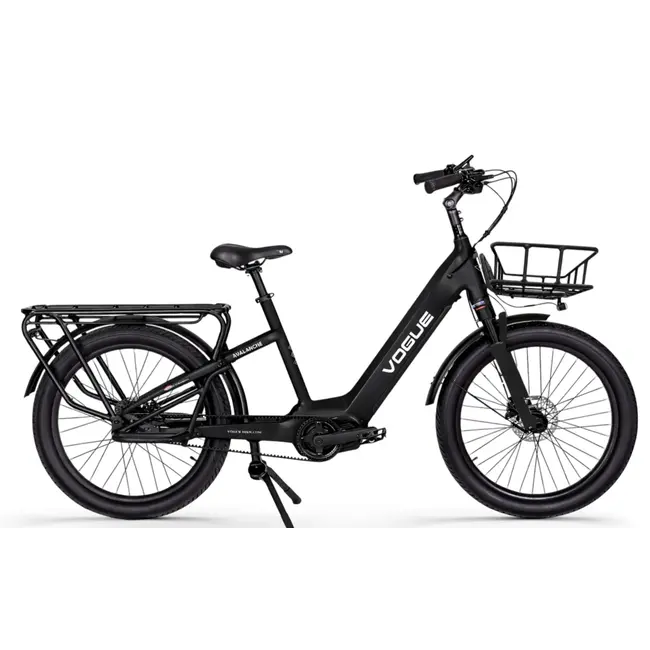 Vogue Avalanche  Zwart– Elektrische Gezinsfiets Lage Instap | Voor 2 Kinderen